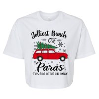 Jolliest Bunch Of Paras This Side Of The Hallway Xmas Bella+Canvas Jersey Crop Tee