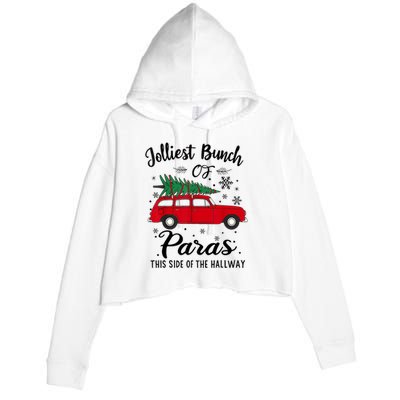 Jolliest Bunch Of Paras This Side Of The Hallway Xmas Crop Fleece Hoodie