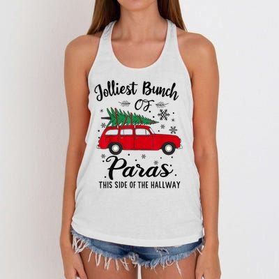 Jolliest Bunch Of Paras This Side Of The Hallway Xmas Women's Knotted Racerback Tank