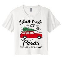 Jolliest Bunch Of Paras This Side Of The Hallway Xmas Women's Crop Top Tee