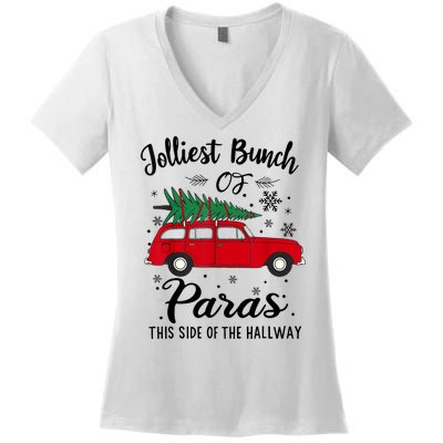 Jolliest Bunch Of Paras This Side Of The Hallway Xmas Women's V-Neck T-Shirt