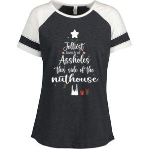 Jolliest Bunch Of Assholes This Side Of The Nut House Enza Ladies Jersey Colorblock Tee