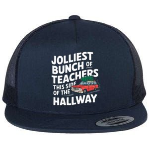 Jolliest Bunch Of Teachers This Side Of The Hallway Xmas Flat Bill Trucker Hat