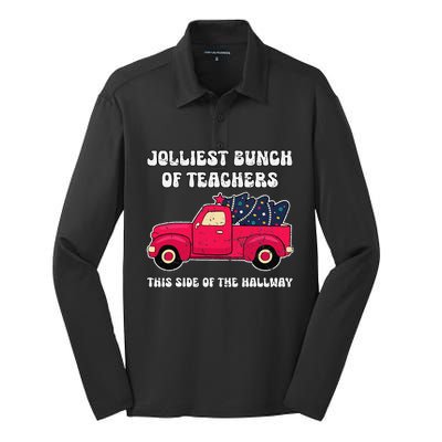 Jolliest Bunch Of Teachers This Side Of The Hallway Silk Touch Performance Long Sleeve Polo