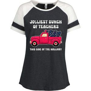 Jolliest Bunch Of Teachers This Side Of The Hallway Enza Ladies Jersey Colorblock Tee