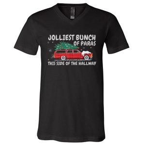 Jolliest Bunch Of Paras This Side Of The Hallway Christmas V-Neck T-Shirt