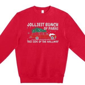 Jolliest Bunch Of Paras This Side Of The Hallway Christmas Premium Crewneck Sweatshirt