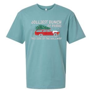 Jolliest Bunch Of Paras This Side Of The Hallway Christmas Sueded Cloud Jersey T-Shirt