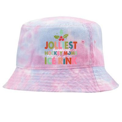 Jolliest Bunch Of Hockey Moms This Side Of The Ice Rink Cute Gift Tie-Dyed Bucket Hat