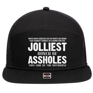 Jolliest Bunch Of Assholes Funny Christmas Vacation 7 Panel Mesh Trucker Snapback Hat