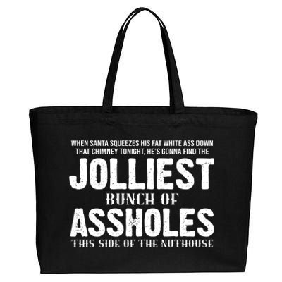 Jolliest Bunch Of Assholes Funny Christmas Vacation Cotton Canvas Jumbo Tote