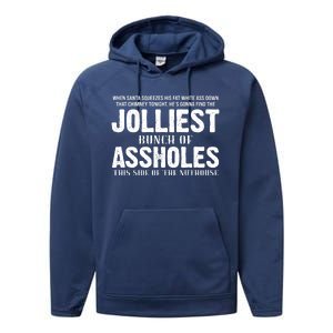 Jolliest Bunch Of Assholes Funny Christmas Vacation Performance Fleece Hoodie