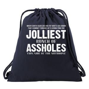 Jolliest Bunch Of Assholes Funny Christmas Vacation Drawstring Bag