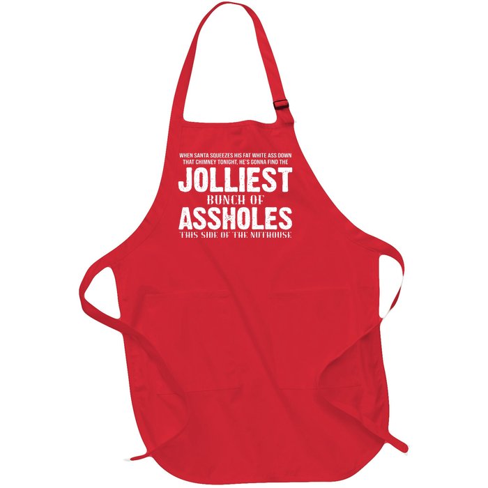 Jolliest Bunch Of Assholes Funny Christmas Vacation Full-Length Apron With Pockets