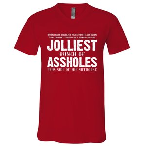 Jolliest Bunch Of Assholes Funny Christmas Vacation V-Neck T-Shirt