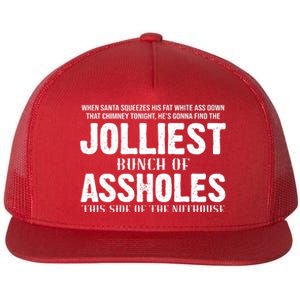 Jolliest Bunch Of Assholes Funny Christmas Vacation Flat Bill Trucker Hat