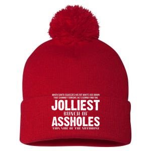 Jolliest Bunch Of Assholes Funny Christmas Vacation Pom Pom 12in Knit Beanie