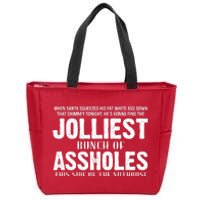 Jolliest Bunch Of Assholes Funny Christmas Vacation Zip Tote Bag