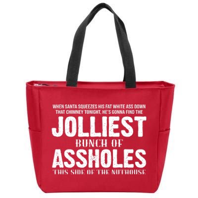 Jolliest Bunch Of Assholes Funny Christmas Vacation Zip Tote Bag