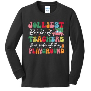 Jolliest Bunch Of Teachers This Side Of The Playground X Mas Kids Long Sleeve Shirt