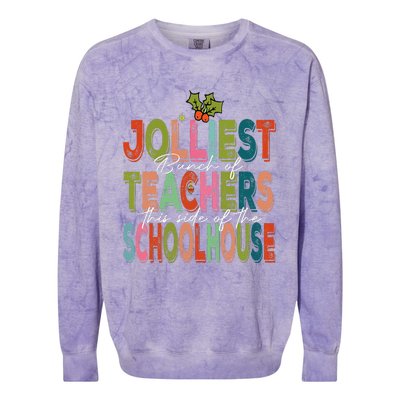 Jolliest Bunch Of Teachers This Side Of The Playground Xmas Colorblast Crewneck Sweatshirt