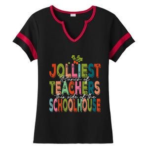 Jolliest Bunch Of Teachers This Side Of The Playground Xmas Ladies Halftime Notch Neck Tee