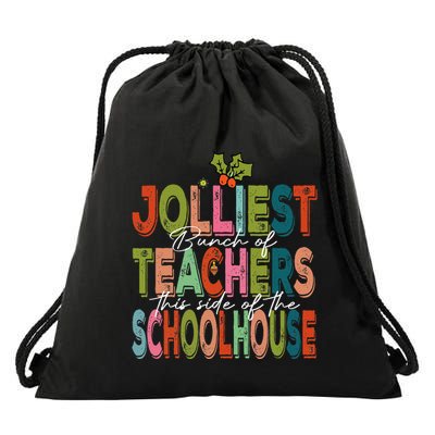 Jolliest Bunch Of Teachers This Side Of The Playground Xmas Drawstring Bag