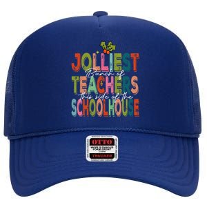 Jolliest Bunch Of Teachers This Side Of The Playground Xmas High Crown Mesh Back Trucker Hat