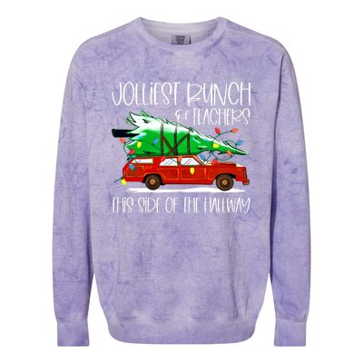 Jolliest Bunch Of Teachers This Side Of The Hallway Colorblast Crewneck Sweatshirt