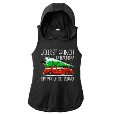 Jolliest Bunch Of Teachers This Side Of The Hallway Ladies PosiCharge Tri-Blend Wicking Draft Hoodie Tank