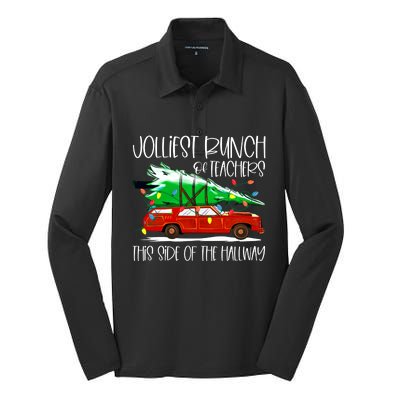 Jolliest Bunch Of Teachers This Side Of The Hallway Silk Touch Performance Long Sleeve Polo