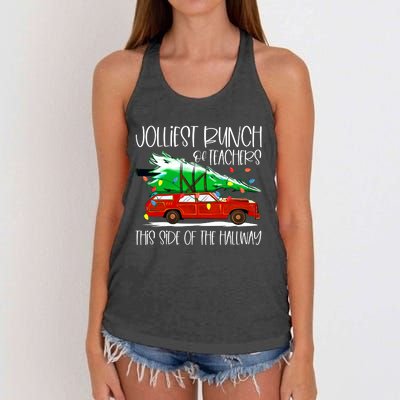 Jolliest Bunch Of Teachers This Side Of The Hallway Women's Knotted Racerback Tank