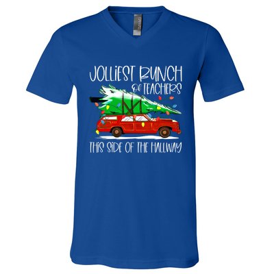 Jolliest Bunch Of Teachers This Side Of The Hallway V-Neck T-Shirt