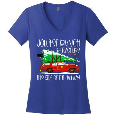 Jolliest Bunch Of Teachers This Side Of The Hallway Women's V-Neck T-Shirt