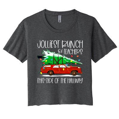 Jolliest Bunch Of Teachers This Side Of The Hallway Women's Crop Top Tee