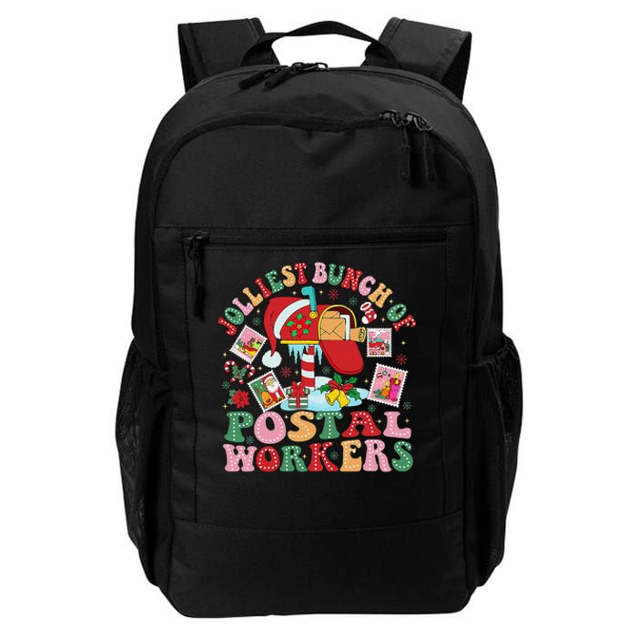 Jolliest Bunch Of Postal Workers Christmas Mail Carrier Daily Commute Backpack