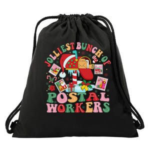 Jolliest Bunch Of Postal Workers Christmas Mail Carrier Drawstring Bag