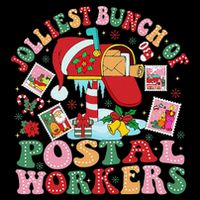 Jolliest Bunch Of Postal Workers Christmas Mail Carrier Drawstring Bag