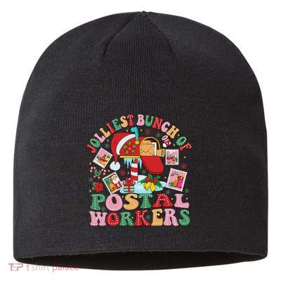 Jolliest Bunch Of Postal Workers Christmas Mail Carrier Sustainable Beanie