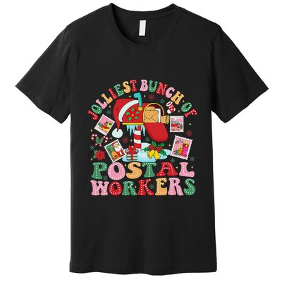 Jolliest Bunch Of Postal Workers Christmas Mail Carrier Premium T-Shirt