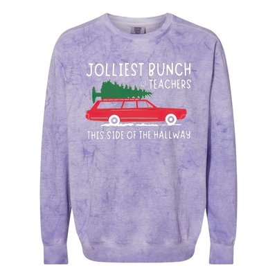 Jolliest Bunch Of Teachers This Side Of The Hallway Colorblast Crewneck Sweatshirt