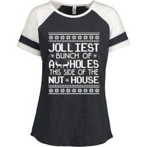 Jolliest Bunch Of Assholes This Side Of The Nut House Enza Ladies Jersey Colorblock Tee