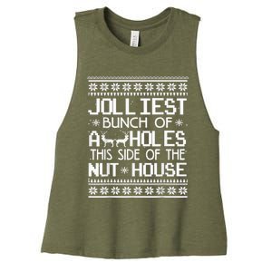 Jolliest Bunch Of Assholes This Side Of The Nut House Women's Racerback Cropped Tank