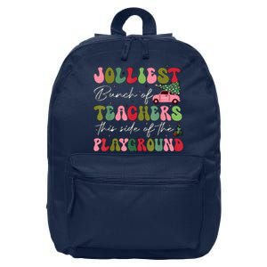 Jolliest Bunch Of Teachers This Side Of The Playground Xmas 16 in Basic Backpack