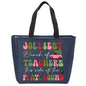 Jolliest Bunch Of Teachers This Side Of The Playground Xmas Zip Tote Bag