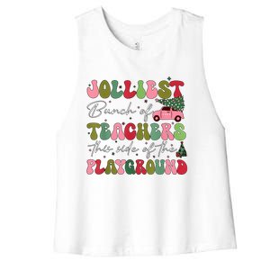 Jolliest Bunch Of Teachers This Side Of The Playground Xmas Women's Racerback Cropped Tank