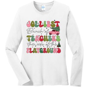 Jolliest Bunch Of Teachers This Side Of The Playground Xmas Ladies Long Sleeve Shirt