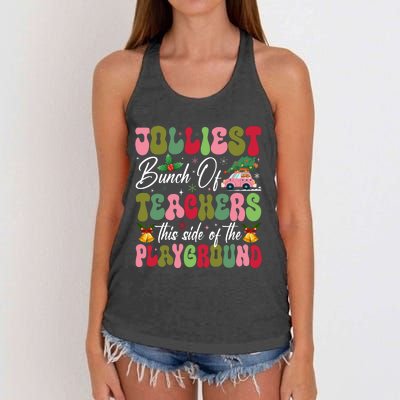 Jolliest Bunch Of Teachers This Side Of The Hallway Women's Knotted Racerback Tank