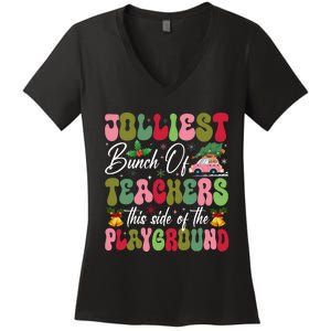 Jolliest Bunch Of Teachers This Side Of The Hallway Women's V-Neck T-Shirt