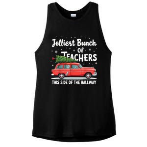 Jolliest Bunch Of Teachers This Side Of The Hallway Xmas Pj Ladies PosiCharge Tri-Blend Wicking Tank